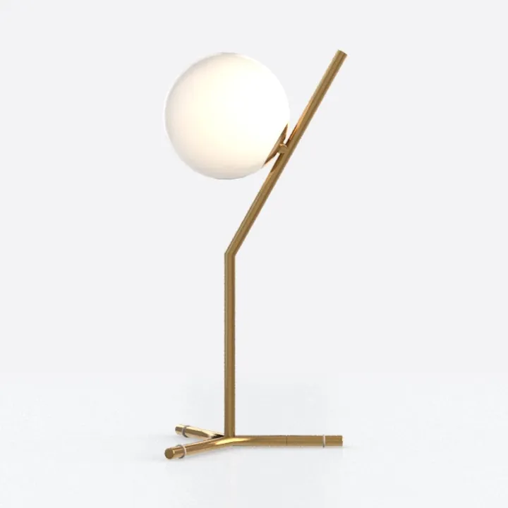 Globe Table Lamp with Milky White Glass Globe