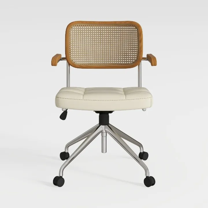 Art Leon Rattan Desk Chair, Mid Century Modern