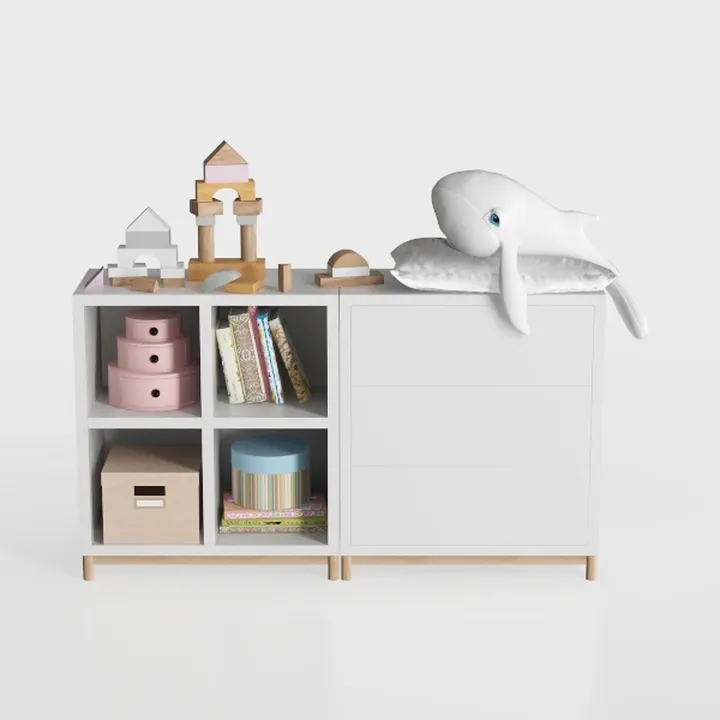 SISESOL White Storage Cabinet with Doors and