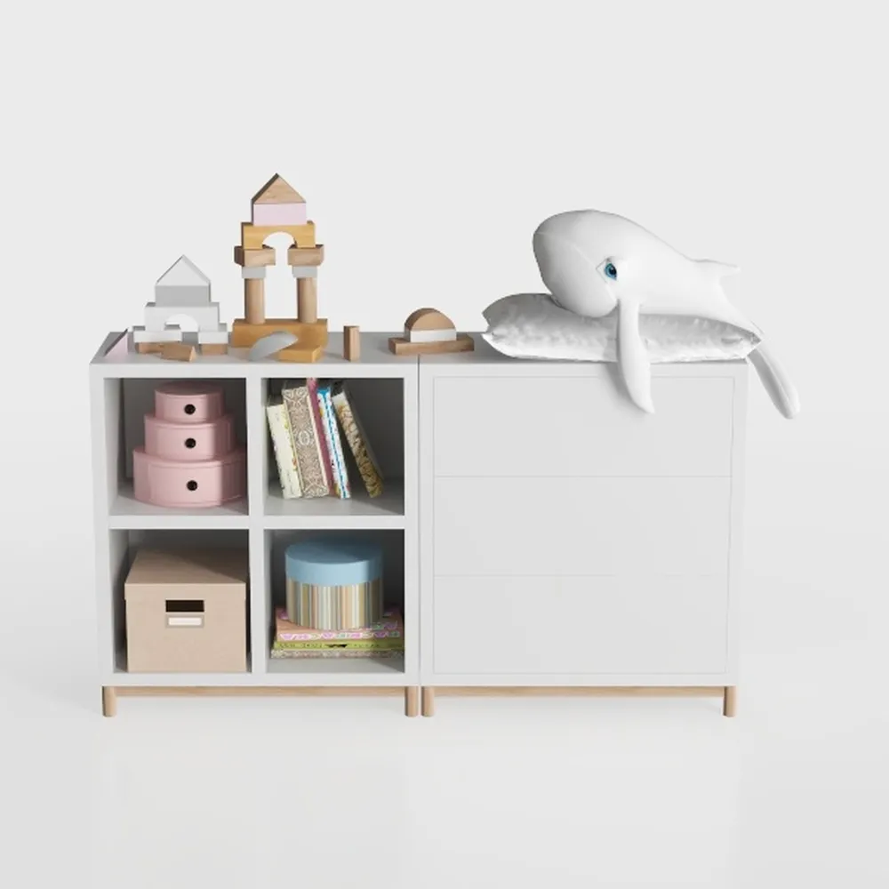 SISESOL White Storage Cabinet with Doors and