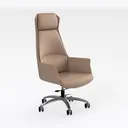 Modern Minimalist Leather Executive Office Chair 3D Model Right 45 Degree View