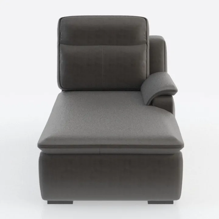 Modern Dark Leather Chaise Lounge With Armrest 3D Model