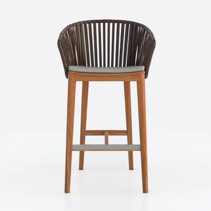 Solid Wood Bar Stools Set of 6 Blue Dining Chairs 