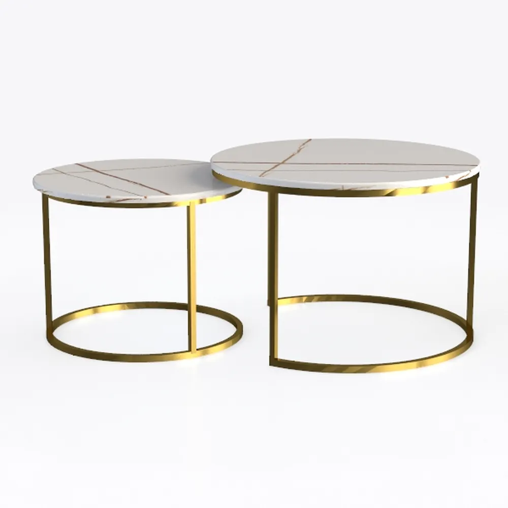 WiberWi Round Coffee Table Nesting Tables Set of 2