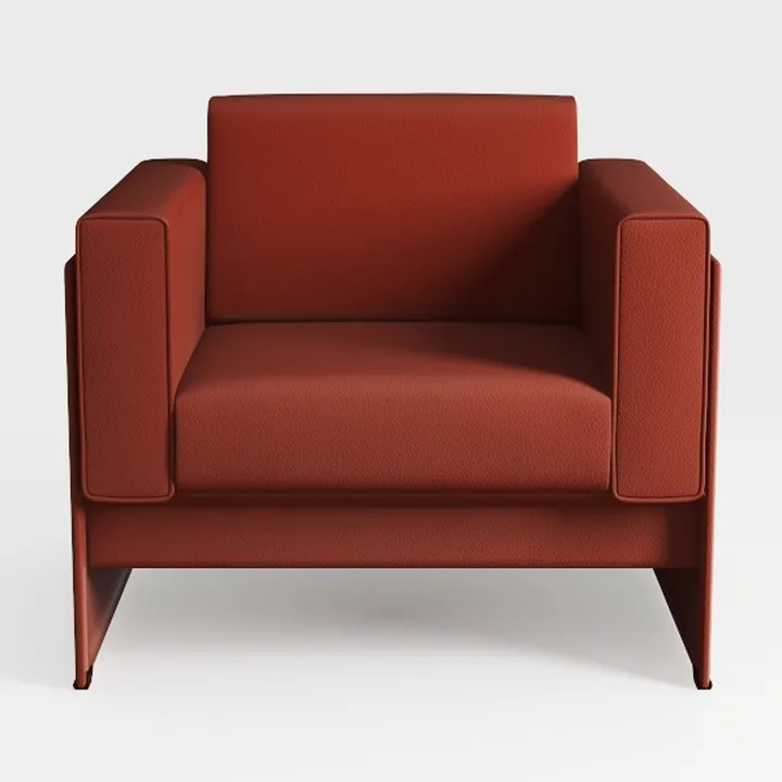 Modern Minimalist Leather Armchair 3D Model