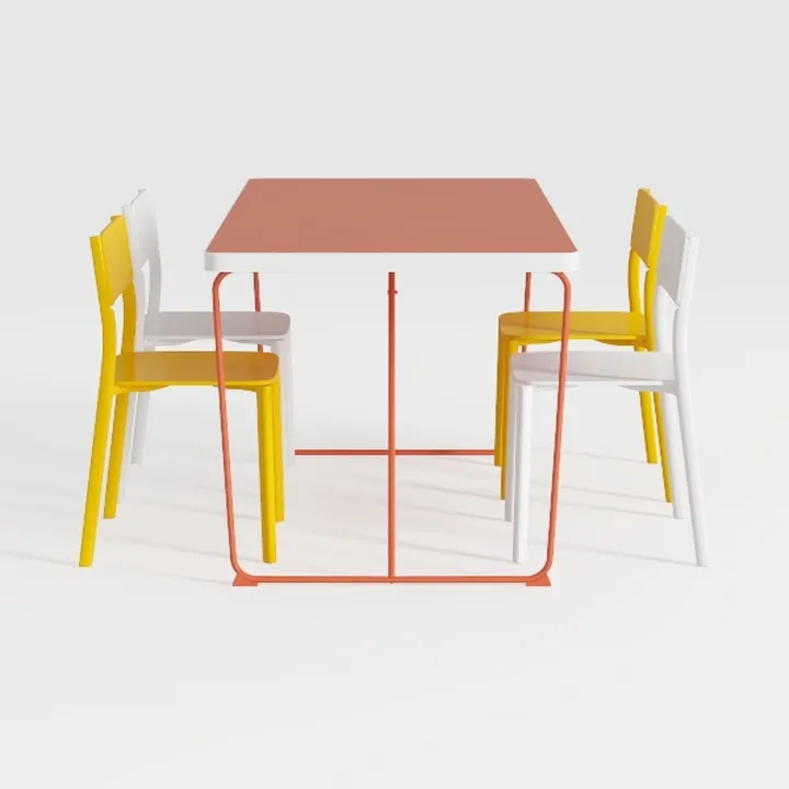 Luna 5-Piece Aluminum Modern Outdoor Dining Set wi