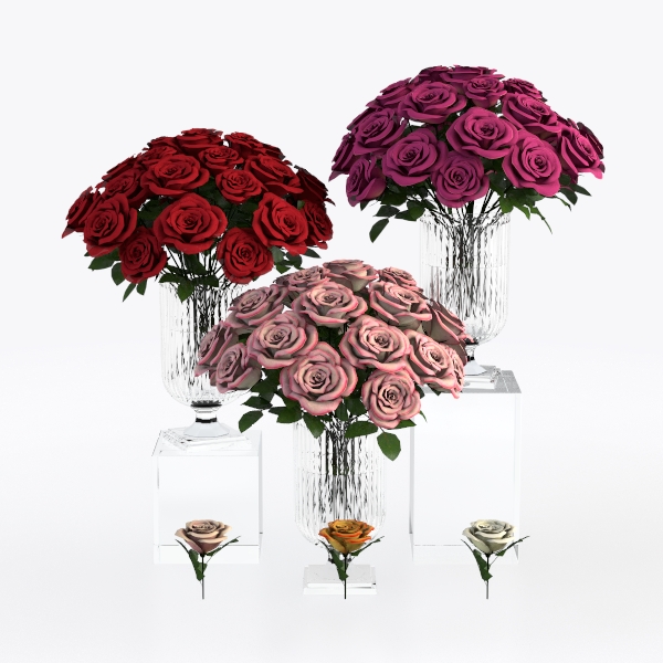 24 Bundles Artificial Flowers for Outdoor,No Fade