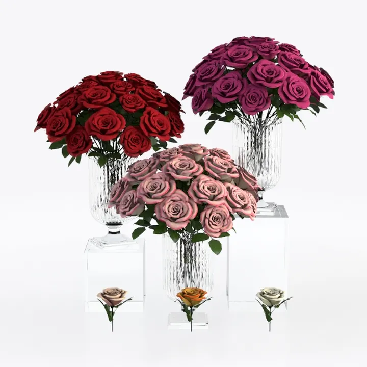 24 Bundles Artificial Flowers for Outdoor,No Fade 