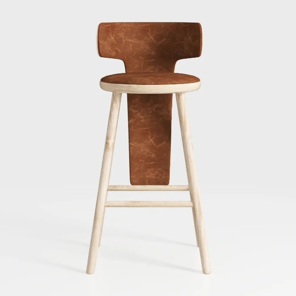 Solid Wood High Back Swivel Counter Height