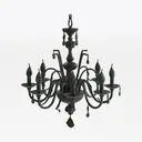 Vintage Patinated Metal Chandelier 3D Model Right 45 Degree View