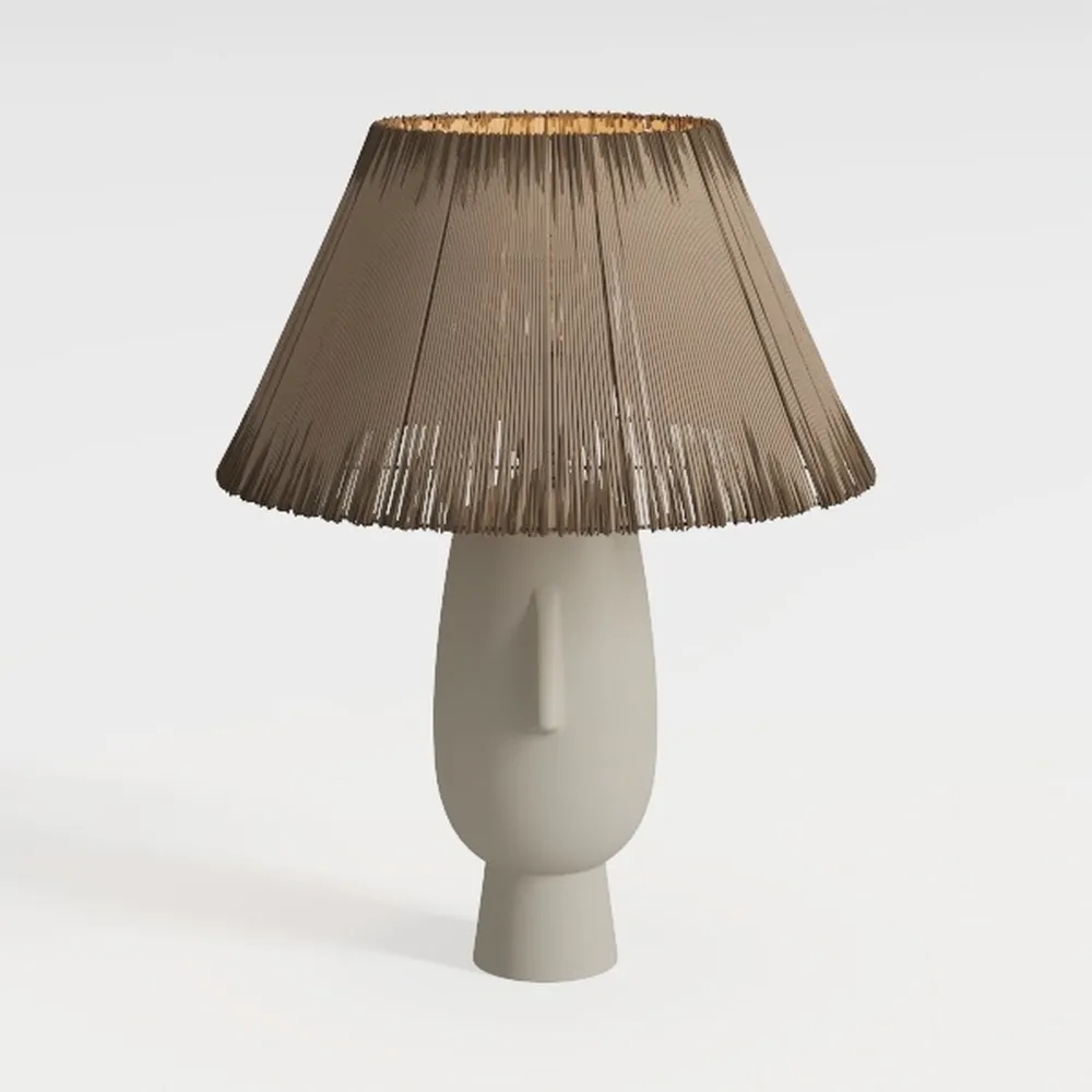 Bamboo Table Lamp Handmade Boho Rattan Bedside