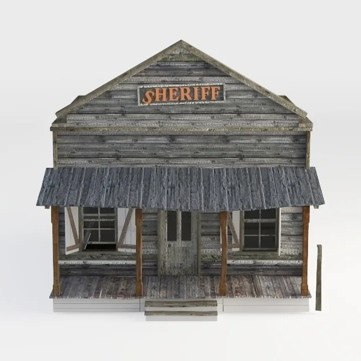 wooden cabin-Snowy Scene