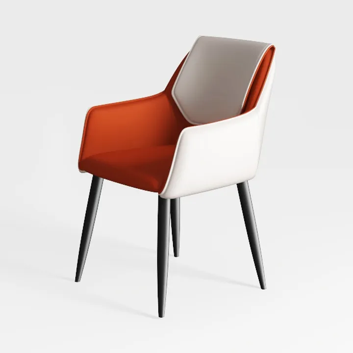 Modern Dining Chair Upholstered, Faux Leather