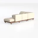 Gorgeous Ivory Chenille Upholstered Bedroom Sofa w Left 45 Degree View
