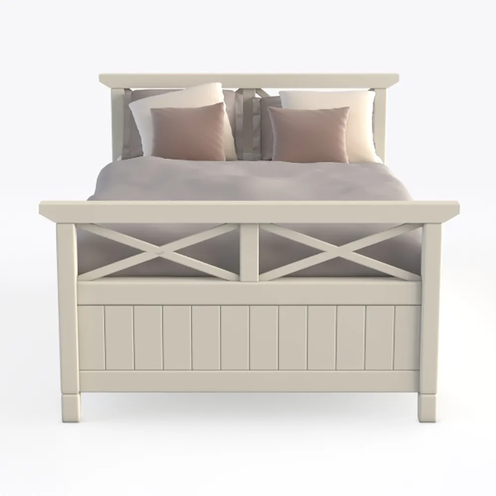 Home Styles Naples White Queen Canopy Bed with Har