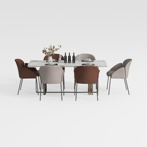 Velvet Dining Chairs Set of 6,Modern Simple
