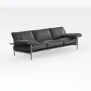 multi-seat sofa-Yellow & Black Furniture Right 45 Degree View