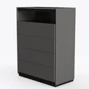 Yusong Night Stand, Bedside Table, LED Nightstand Left 45 Degree View