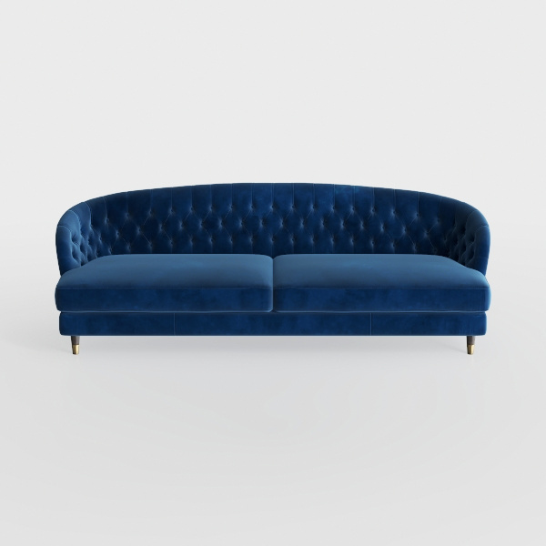 BOWERY HILL 19.3&quot; Mid-Century Velvet Upholstered S