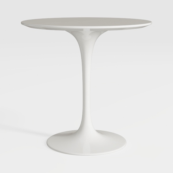 31.5 in. Round White MDF Top Modern Dinning Table 