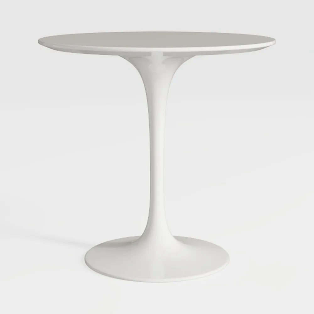 31.5 in. Round White MDF Top Modern Dinning Table