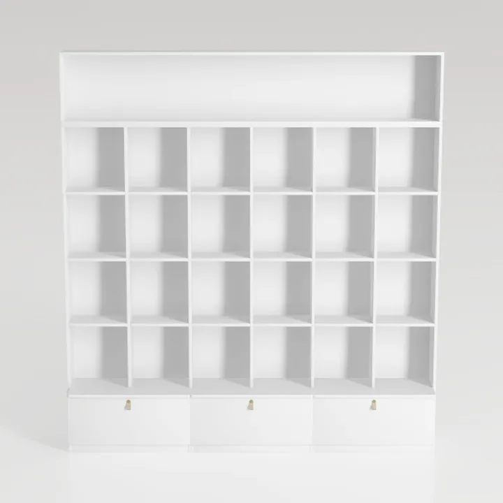 ANCTOR Large Corner Bookcase with 2 Doors and