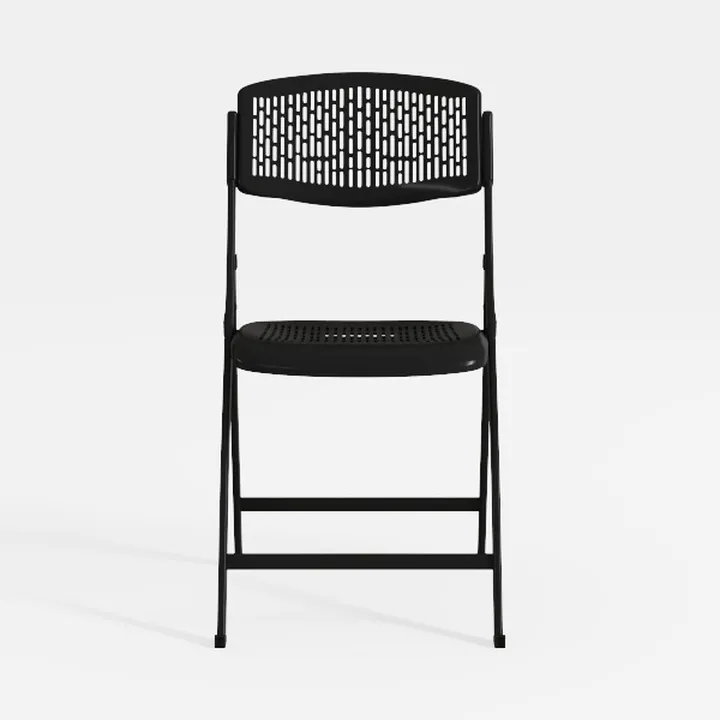 Minimalist Black Plastic Metal Folding Chair 3D Model
