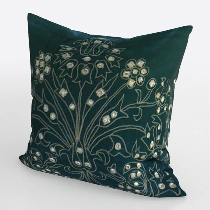 Cotton Linen Pillow Cover Floral Birds and Peonies