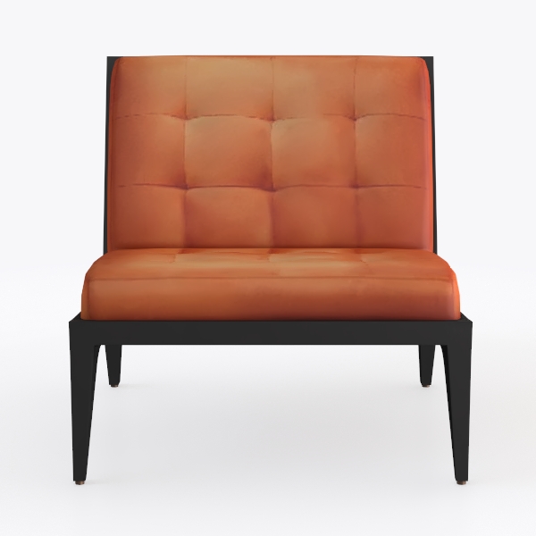 Leather Upholstered Accent Chair Cushion Seat Back