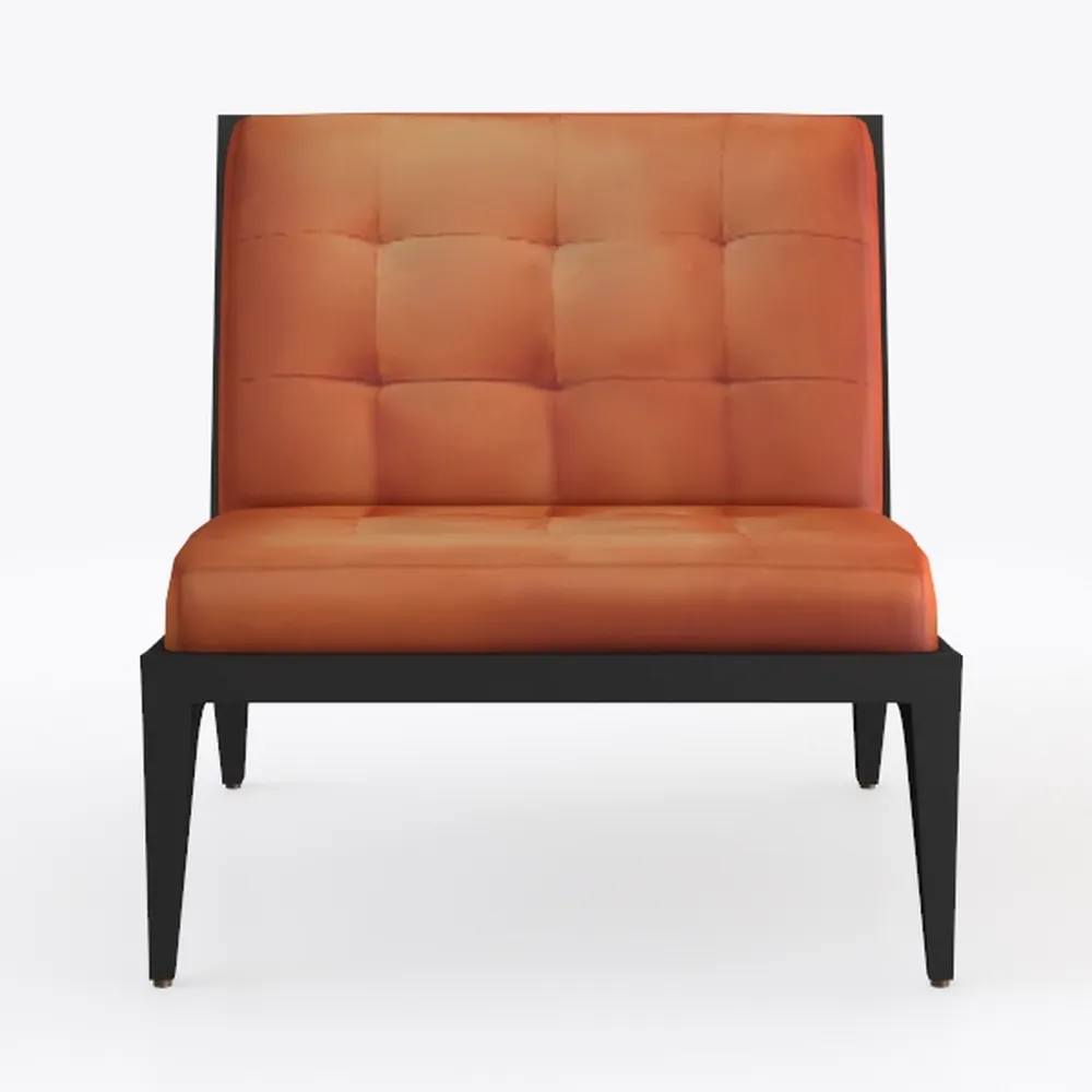 Leather Upholstered Accent Chair Cushion Seat Back