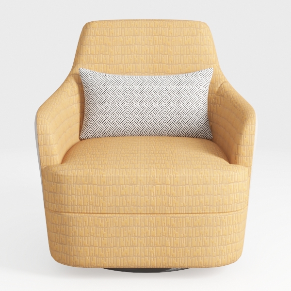 Swivel Accent Barrel Chair, 42&#39;&#39; W Chenille