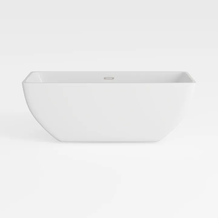Minimalist White Acrylic Freestanding Bathtub 3D Model