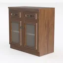 JUMMICO Coffee Bar Cabinet Farmhouse Kitchen Left 45 Degree View