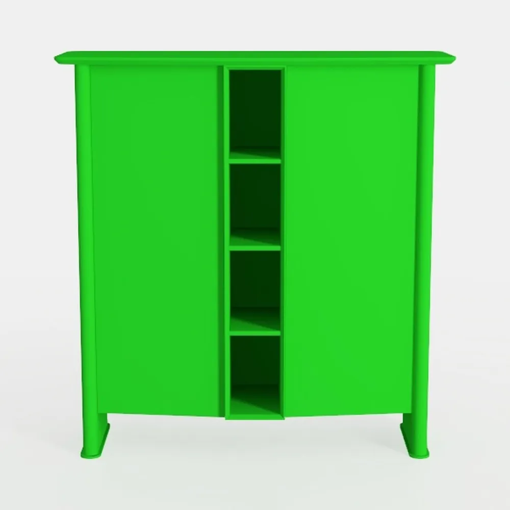 Green Metal Storage Cabinet, 36" Sideboard Buffet