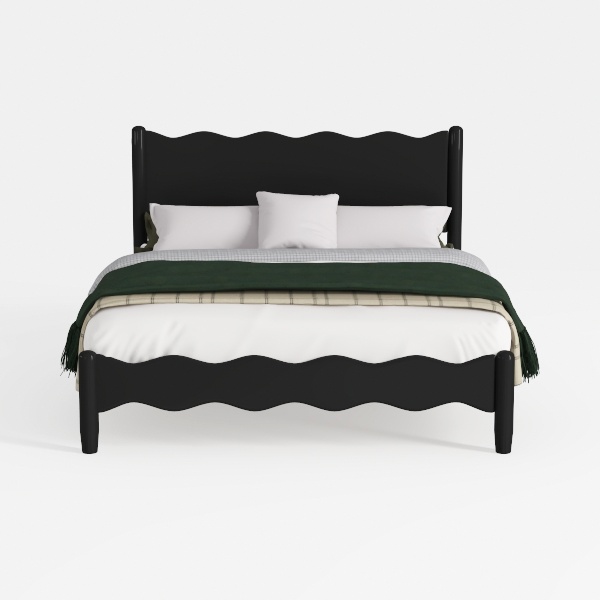 Baxton Studio Primrose Fluted Wood Platform Bed, K