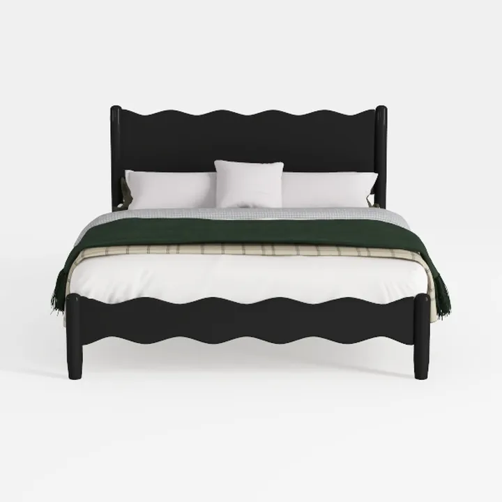 Baxton Studio Primrose Fluted Wood Platform Bed, K