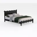 Baxton Studio Primrose Fluted Wood Platform Bed, K Right 45 Degree View
