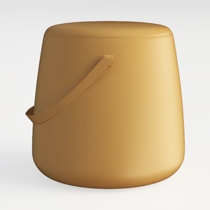 Minimalist Modern Plastic Ottoman with Carry Strap 3D Model
