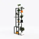 4 Tier Rotating Bookshelf, Small Corner Bookshelf Left 45 Degree View