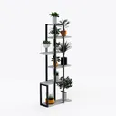 4 Tier Rotating Bookshelf, Small Corner Bookshelf Right 45 Degree View