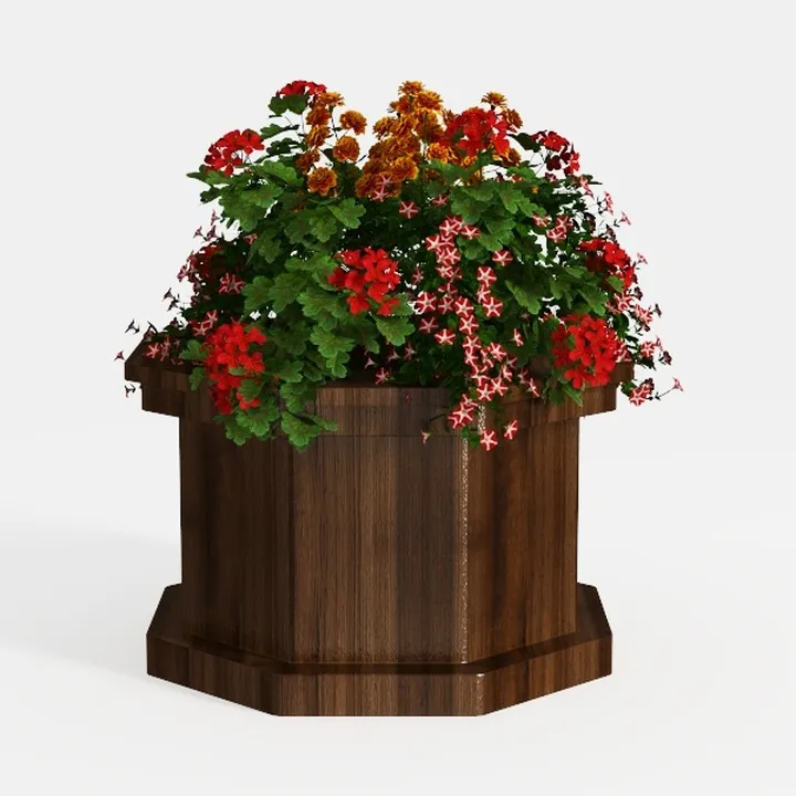 Wood Wine Barrel Vase Vintage Flower