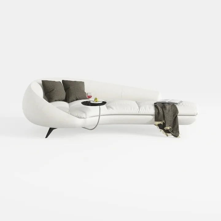 SSC SATITUNCASA 93.6'' Modern Boucle Curved Sofa f