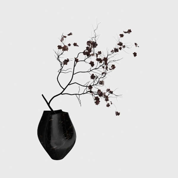 Rustic Ceramic Vase, 8.3&quot; Black Farmhouse Tall