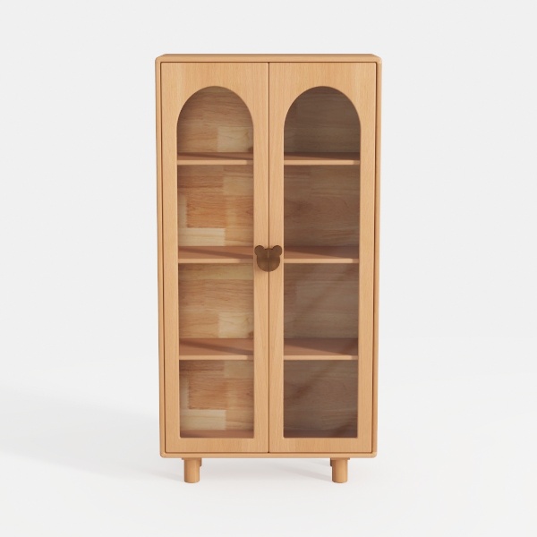 71&#39;&#39; Tall Arched Bookshelf, Mid Century Modern