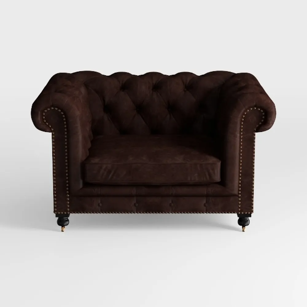 Modern Chesterfield Sofa Couch, 85.5-inch Tech Fab