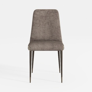 Grey and Gunmetal Upholstered Dining Chairs (Set