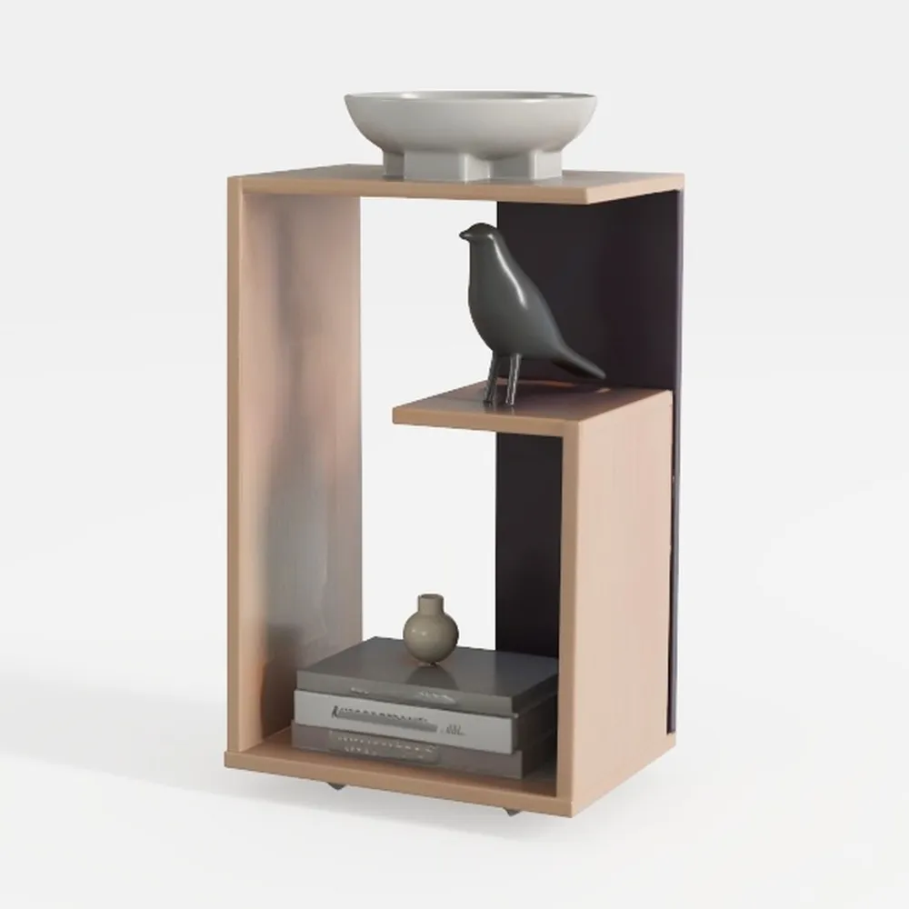 FM FURNITURE Vega Side Table in Melamine with Open