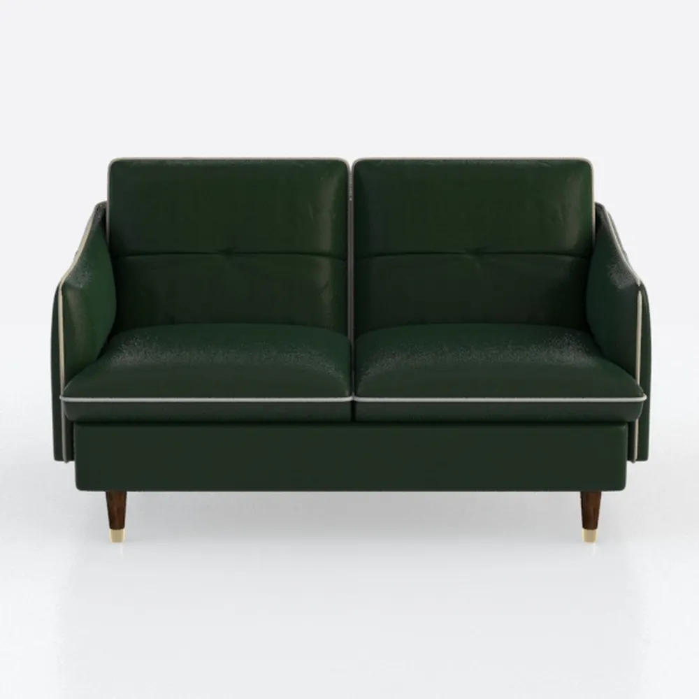 57'' Mid-Century Loveseat Faux Leather Sofa Couch 