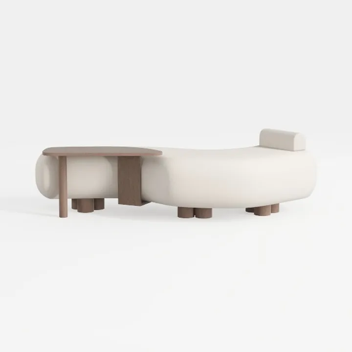 Luxury Curved Sectional Sofa Set – Modern Leather 