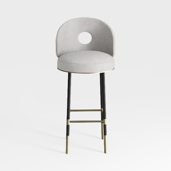 Set of 2 Modern Velvet Swivel Bar Stools Upholster